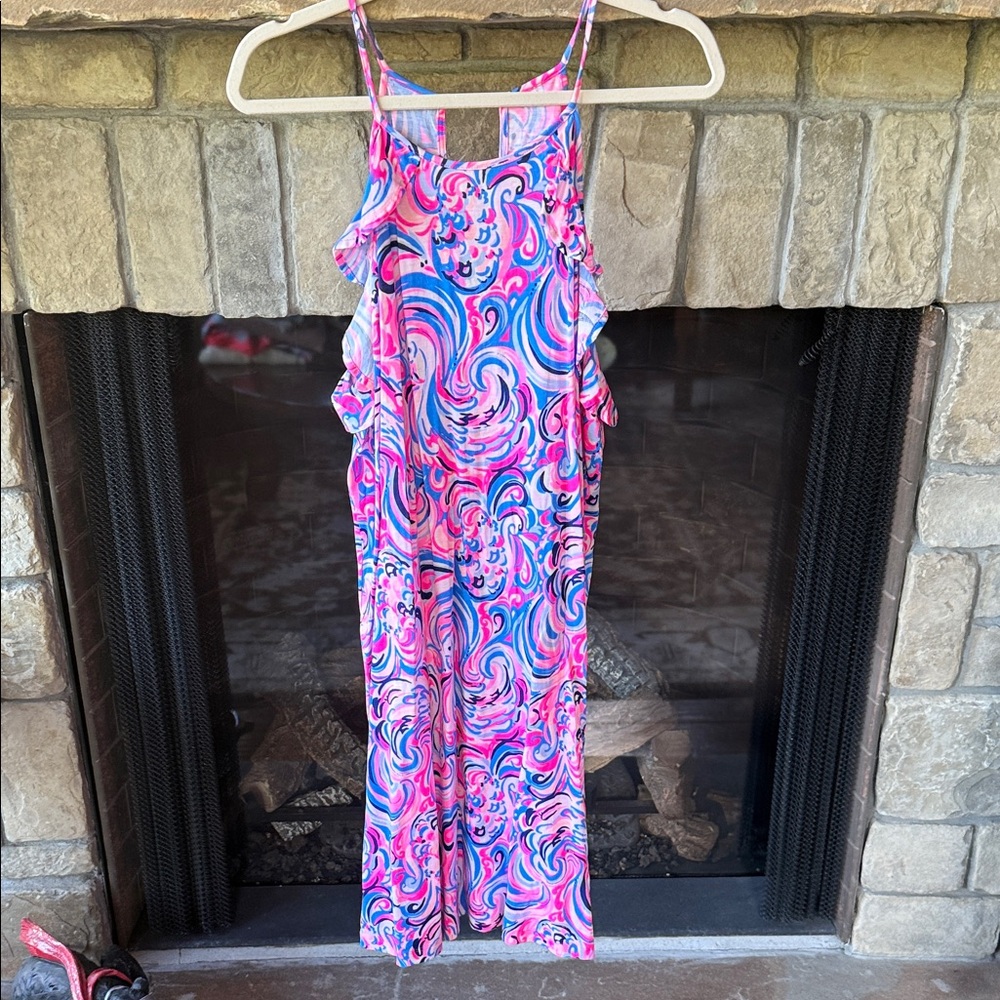 Lilly Pulitzer Vibrant Billie Ruffle Swing Dress in Raz Berry Flamingoals XL